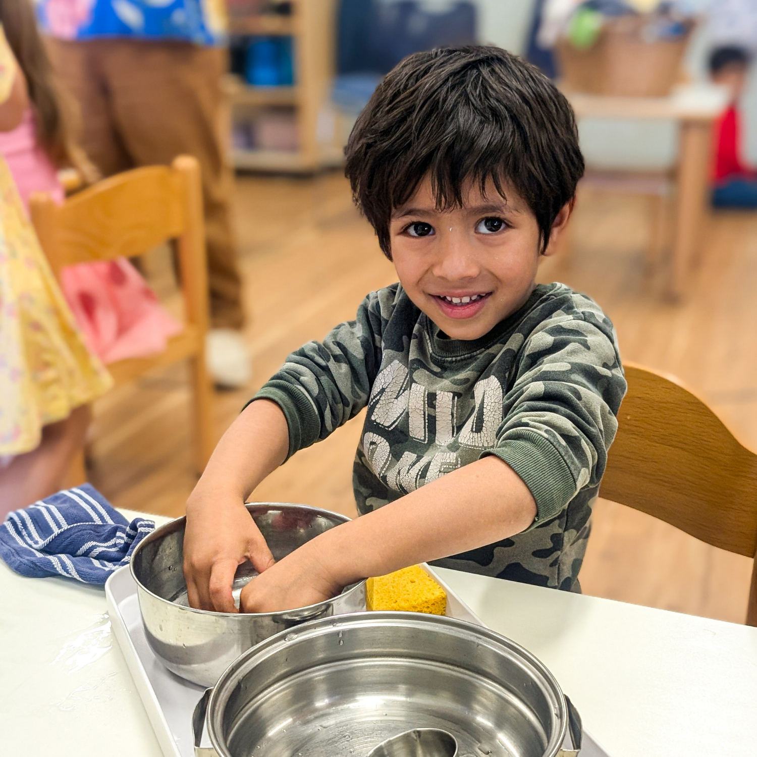 student actively engaging in practical life skills and conversation